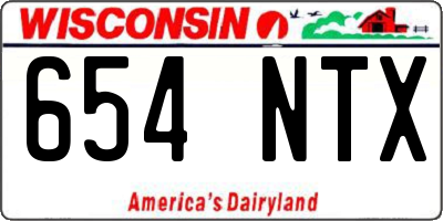 WI license plate 654NTX