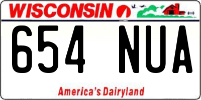 WI license plate 654NUA