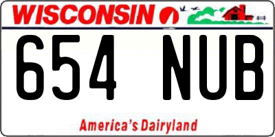 WI license plate 654NUB