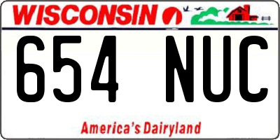WI license plate 654NUC
