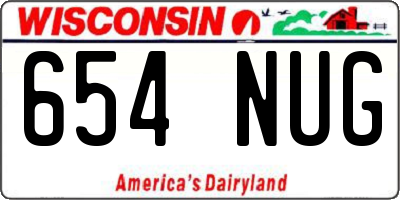 WI license plate 654NUG
