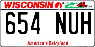 WI license plate 654NUH