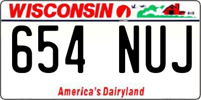 WI license plate 654NUJ