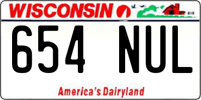 WI license plate 654NUL