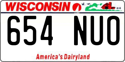WI license plate 654NUO