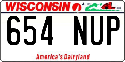 WI license plate 654NUP