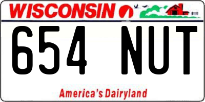 WI license plate 654NUT