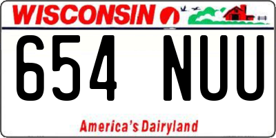 WI license plate 654NUU