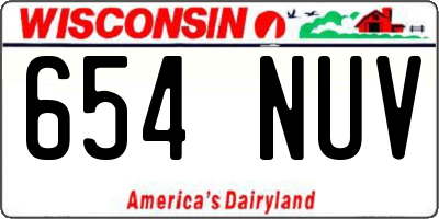 WI license plate 654NUV
