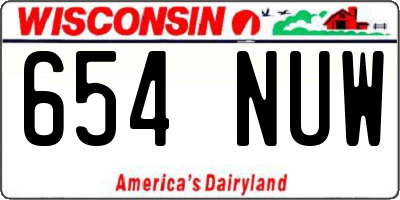 WI license plate 654NUW