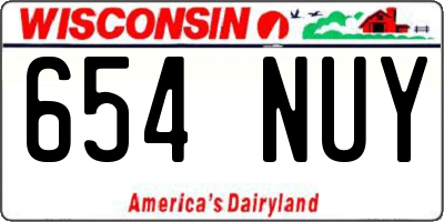 WI license plate 654NUY