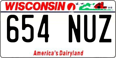 WI license plate 654NUZ
