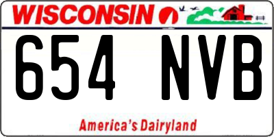 WI license plate 654NVB