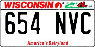 WI license plate 654NVC