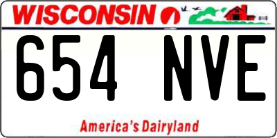 WI license plate 654NVE