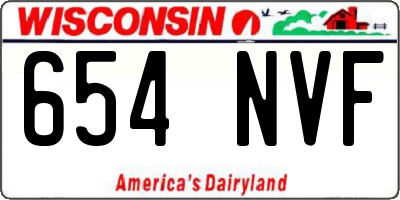 WI license plate 654NVF