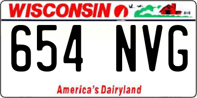 WI license plate 654NVG