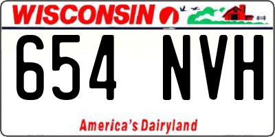 WI license plate 654NVH