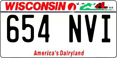 WI license plate 654NVI