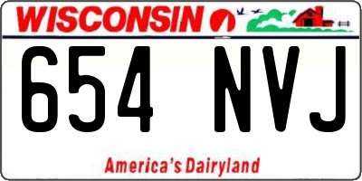 WI license plate 654NVJ