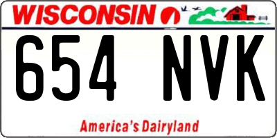 WI license plate 654NVK