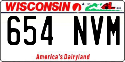 WI license plate 654NVM