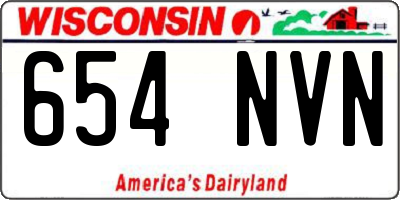 WI license plate 654NVN