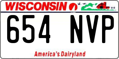 WI license plate 654NVP