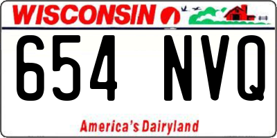 WI license plate 654NVQ