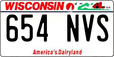 WI license plate 654NVS