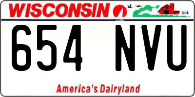 WI license plate 654NVU