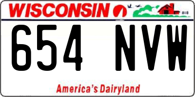 WI license plate 654NVW