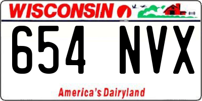 WI license plate 654NVX