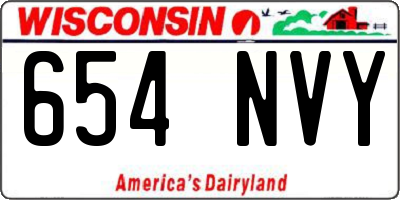 WI license plate 654NVY