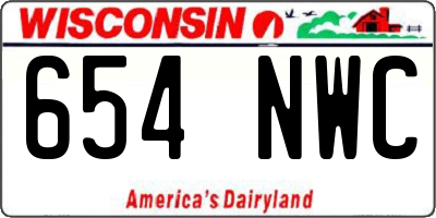 WI license plate 654NWC