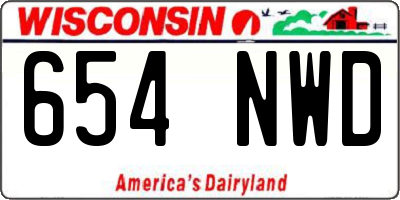 WI license plate 654NWD