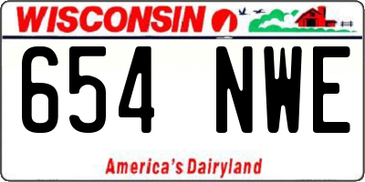 WI license plate 654NWE