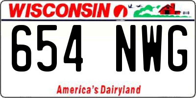 WI license plate 654NWG