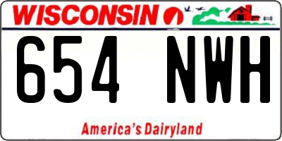 WI license plate 654NWH