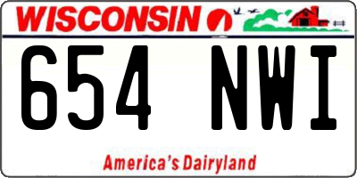 WI license plate 654NWI