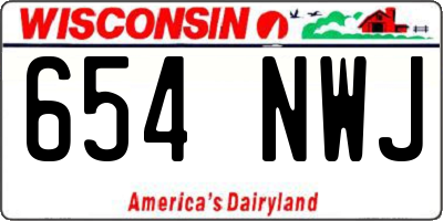 WI license plate 654NWJ