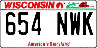 WI license plate 654NWK