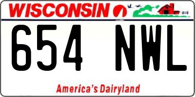 WI license plate 654NWL