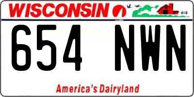 WI license plate 654NWN