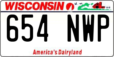 WI license plate 654NWP