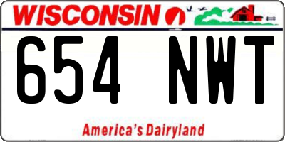 WI license plate 654NWT