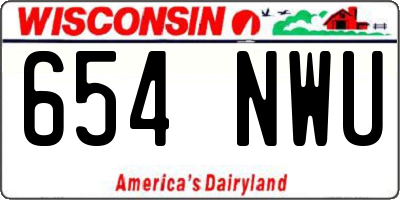 WI license plate 654NWU