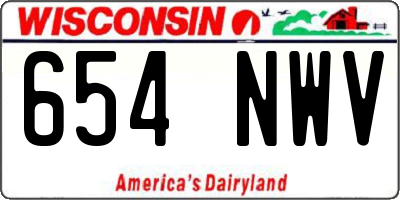 WI license plate 654NWV