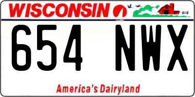 WI license plate 654NWX