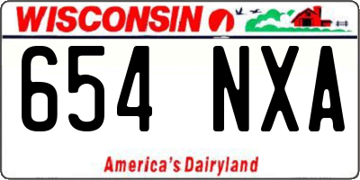 WI license plate 654NXA